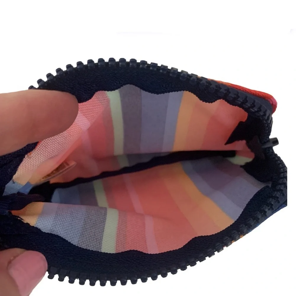 NWT Vera Bradley Zip Top Pride Pouch Water-Repellent Bright Stripe Pattern